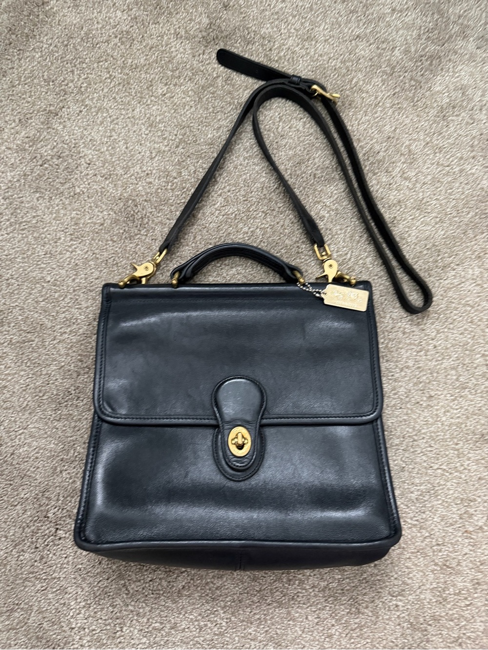 Coach Black Leather Willis 9927 handbag